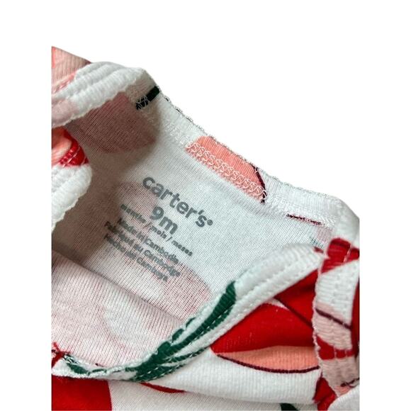 Just One You by Carter's Poinsettia Bodysuit One Piece 9 months Whimsical Floral - Picture 2 of 8